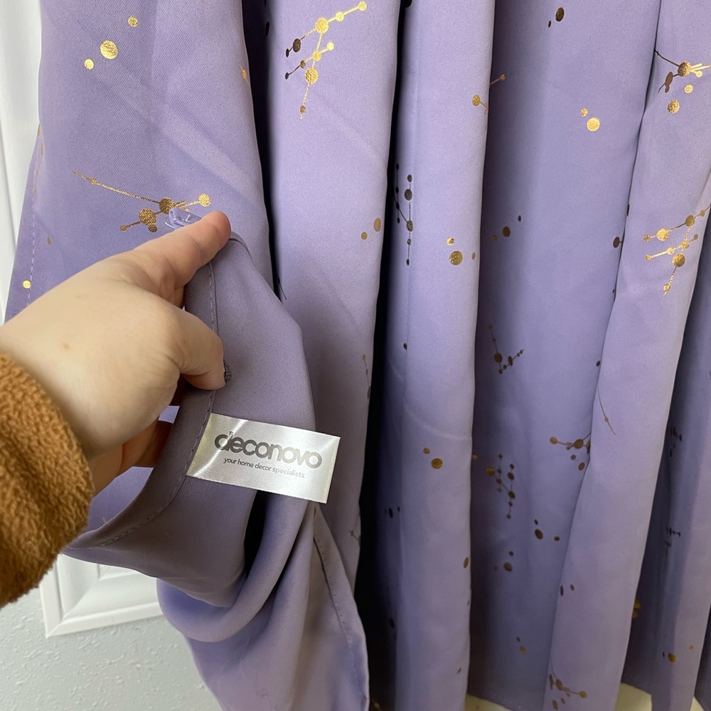Deconovo Blackout curtains 2 panels purple gold - Picture 8 of 8